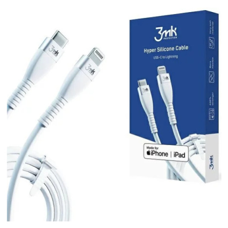 Kabel 3MK HyperSilicone MFI USB-C/Lightning white 1m 20W 3A ()