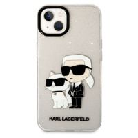 Karl Lagerfeld IML Glitter Karl and Choupette NFT kryt iPhone 13 čirý