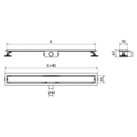 MEXEN Flat odtokový žlab bez roštu 60 cm černá 1715060