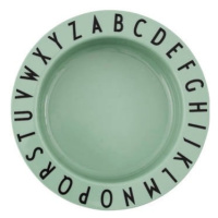 Zelený dětský hluboký talíř Design Letters Eat & Learn, ø 15,5 cm