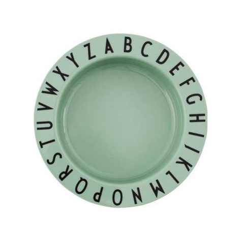 Zelený dětský hluboký talíř Design Letters Eat & Learn, ø 15,5 cm