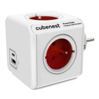 Cubenest Powercube Original USB PD 20W, A+C, 4x zásuvka, bílá/červená