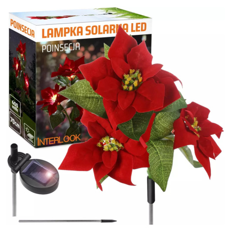 FLD-22-RED | Zahradní solární lampa LED Betlémská hvězda | 70 cm, 600 mAh Interlook