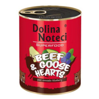 Dolina Noteci SUPERFOOD 800g hovězí a husí srdce pro psy 80% masa