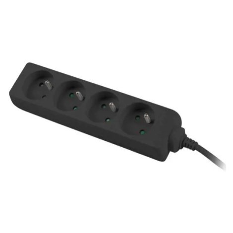 Prodlužovací přívod 230V 3m 4 zásuvky, černý PremiumCord
