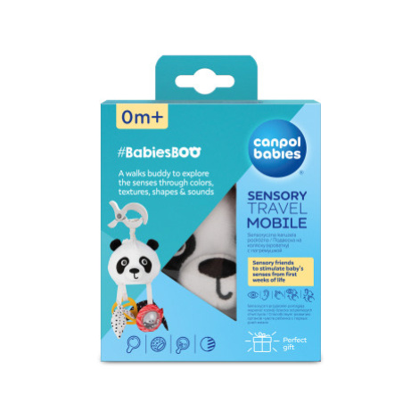 Canpol babies Senzorická závěsná cestovní hračka panda s kli