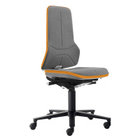 bimos Pracovní otočná židle NEON, kolečka, synchronní mechanika, Supertec, oranžový flexibilní p