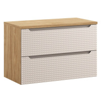 Comad Závěsná skříňka pod umyvadlo Luxor Beige I s deskou 90 cm béžová/dub olejovaný