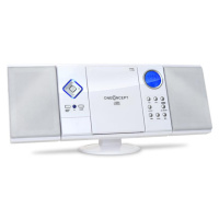 OneConcept V-12-BT, bílá, stereo systém s CD-MP3-přehrávačem, USB, SD, AUX