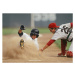 Umělecká fotografie Baseball player sliding into home plate,, David Madison, (40 x 26.7 cm)