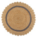 Flair Rugs koberce Kusový koberec Grace Jute Natural/Grey kruh - 160x160 (průměr) kruh cm
