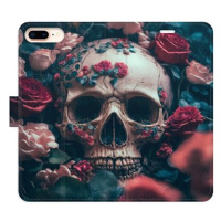 iSaprio flip pouzdro Skull in Roses 02 pro iPhone 7 Plus