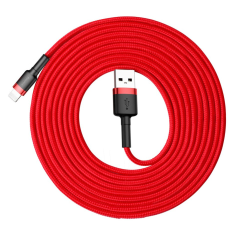 Baseus Cafule extra odolný nylonem opletený kabel USB / Lightning QC3.0 2A 3m red