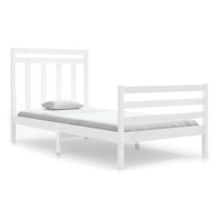 Rám postele bílý masivní dřevo 100 × 200 cm, 3105306