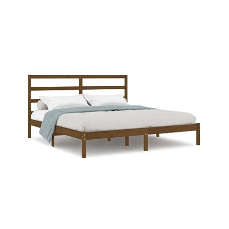 Rám postele medově hnědý masivní borovice 200 × 200 cm, 3104956 SHUMEE