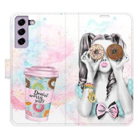 iSaprio flip pouzdro Donut Worry Girl pro Samsung Galaxy S21 FE 5G