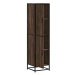 vidaXL Skříň highboard hnědý dub 35,5x35x139 cm kompozit a kov