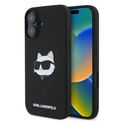 Kryt Karl Lagerfeld KLHMP16SSCHPPLK iPhone 16 black HC MagSafe Sil Choupette Head Print (KLHMP16