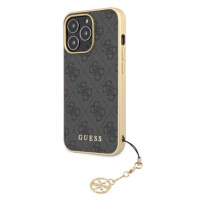 Pouzdro Guess 4G Charms iPhone 13 Pro šedé Šedá