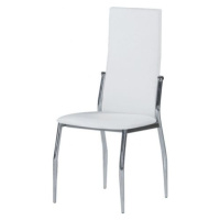 Jídelní židle SOLANA, ekokůže bílá/chrom
