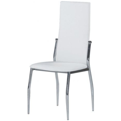 Jídelní židle SOLANA, ekokůže bílá/chrom FOR LIVING