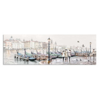 Obraz Styler Canvas Watercolor Venezia Gondole, 45 x 140 cm