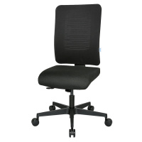 eurokraft pro Kancelářská otočná židle V1, čalouněné opěradlo, černá / černá