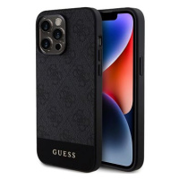 Guess PU 4G Stripe MagSafe Zadní Kryt pro iPhone 15 Pro Black