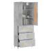 vidaXL Skříň highboard betonově šedá 69,5x34x180 cm kompozitní dřevo