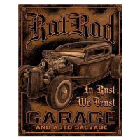 Plechová cedule GARAGE - Rat Rod, 31.5 × 40 cm