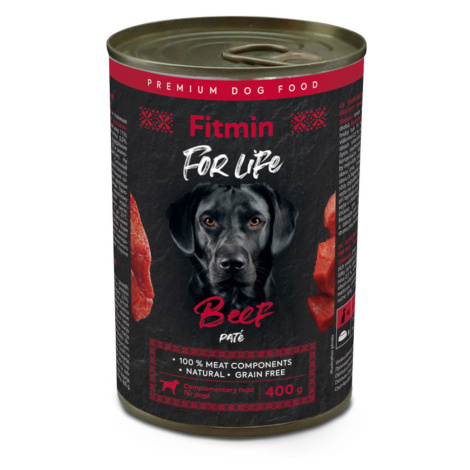 Výhodné balení Fitmin Dog For Life 12 x 400 g - hovězí