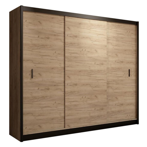 Šatní skříň s posuvnými dveřmi SAPHIRA 250x215 cm dub craft MULTI 250 craft