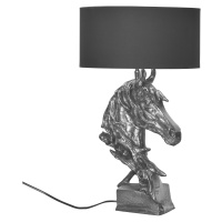 Estila Designová vintage stolní lampa Suomin se stříbrnou podstavou ve tvaru koňské hlavy 60 cm
