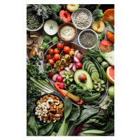 Fotografie Fresh vegetables with mixed nuts flat, Florentin Catargiu / 500px, (26.7 x 40 cm)
