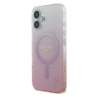 Pouzdro Guess pro iPhone 16 6.1 růžové IML Glitter Gradient MagSafe