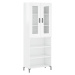 vidaXL Skříň highboard lesklá bílá 69,5 x 34 x 180 cm kompozitní dřevo