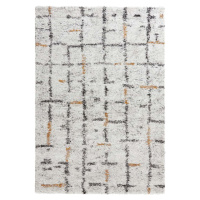Krémový koberec Mint Rugs Grid, 120 x 170 cm