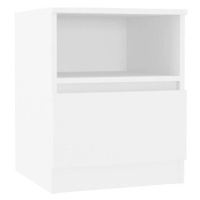 SHUMEE Noční stolek bílý 40 × 40 × 50 cm dřevotříska, 806157