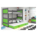 BMS Dětská patrová postel s přistýlkou RICO 3 | šedá 80 x 190 cm Barva: Zelená
