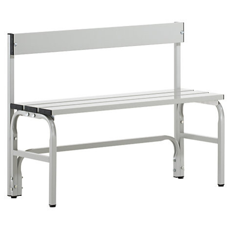 Sypro Jednostranná šatnová lavice s poloviční výškou a opěradlem, hliník, délka 1015 mm, světlá 