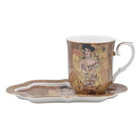 Home Elements porcelánový hrnek 360 ml, s podtáckem, Klimt, Adele