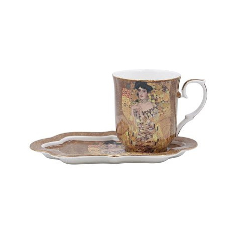 Home Elements porcelánový hrnek 360 ml, s podtáckem, Klimt, Adele