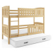 Dětská patrová postel KUBUS s výsuvnou postelí 80x190 cm - borovice Bílá