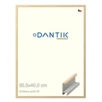 DANTIK rámeček 30 × 40, ALU profil 6035 Dýha dub raw plexi čiré