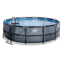 Bazén s filtrací Stone pool Exit Toys kruhový ocelová konstrukce 488*122 cm šedý od 6 let