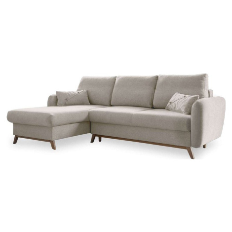 Béžová rozkládací rohová pohovka Miuform Scandic Lagom, levý roh