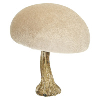 Dekoria Dekoracja Velvet Mushroom 12 cm beige, 11x12 cm