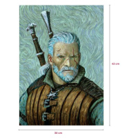 Litografie The Witcher - Geralt van Gogha Art 30 x 42 cm