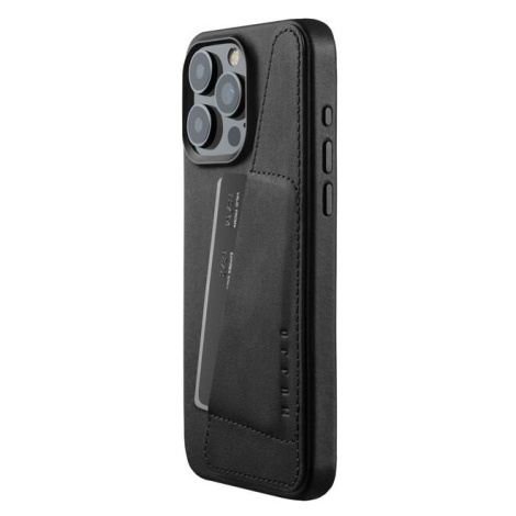Mujjo Full Leather Wallet pouzdro iPhone 15 Pro Max černý