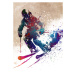 Ilustrace Sport Skiing art, Justyna Jaszke, 30 × 40 cm